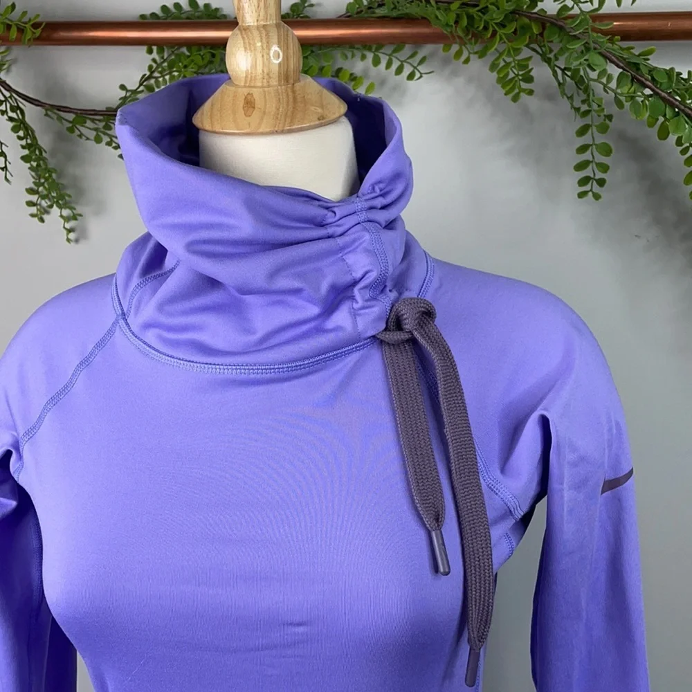 Nike Pro cowl neck lavender running pullover S - Picture 3 of 7